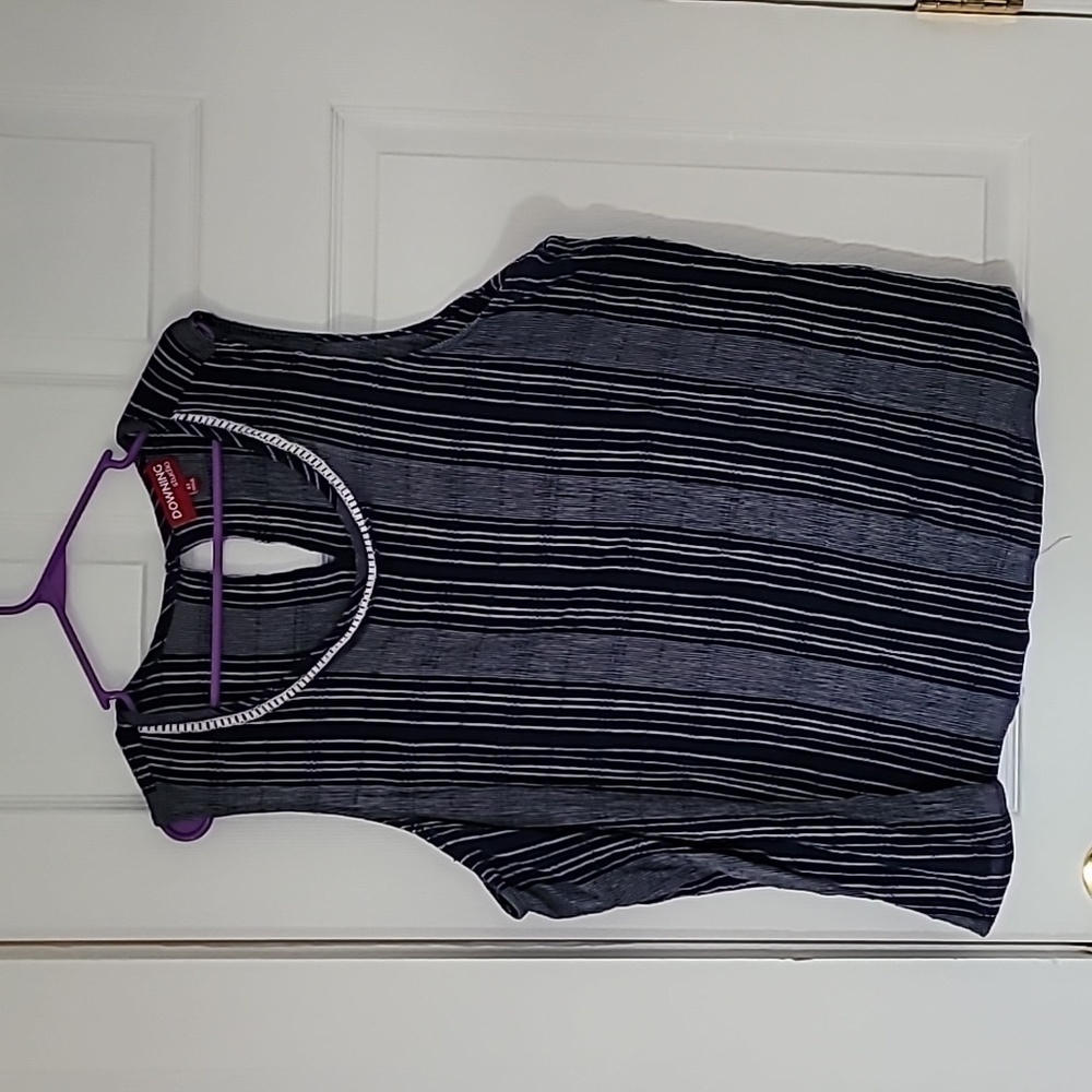 Navy  and White Striped Tank